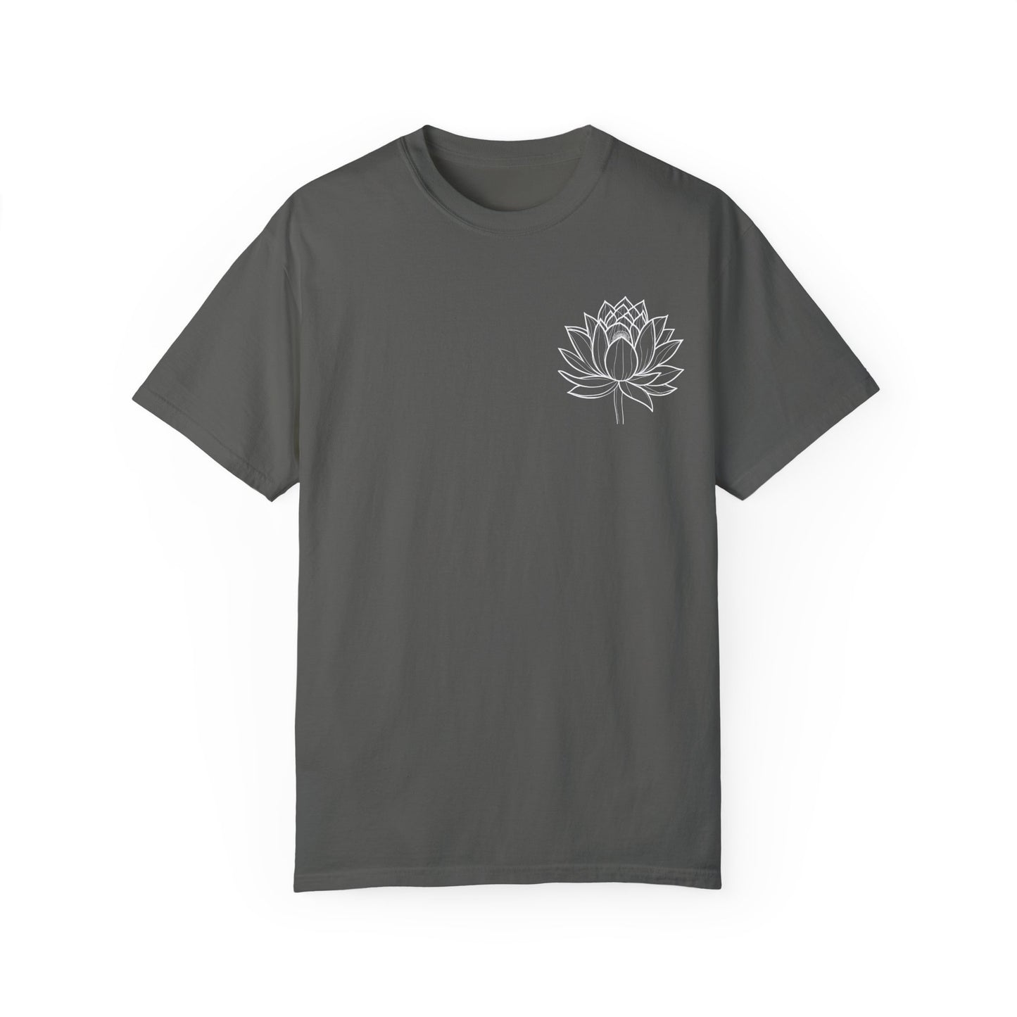 Hand Drawn Pocket Lotus Flower Boho Shirts |  Unisex Garment-Dyed Relaxed Fit Comfort Color Shirts