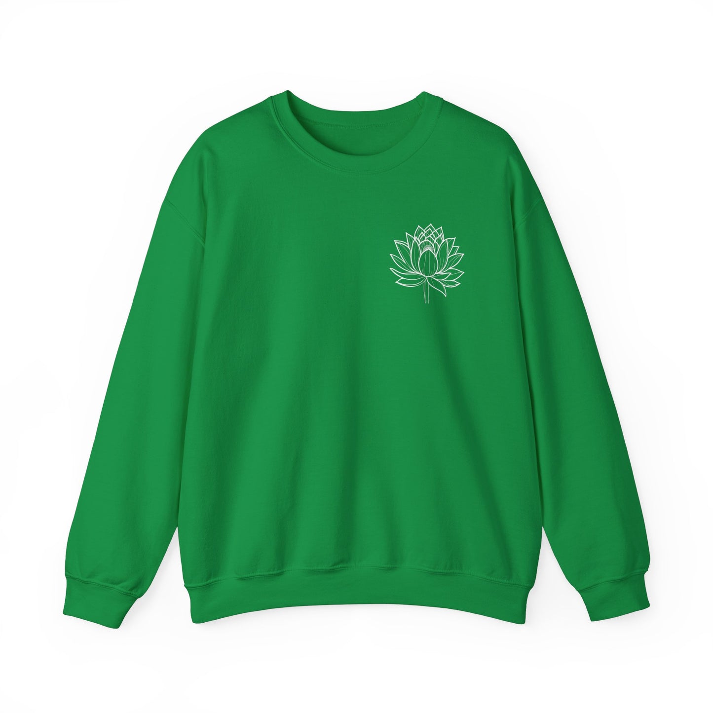 Boho Shirts - Hand Drawn Pocket White Lotus Flower Unisex Sweatshirt