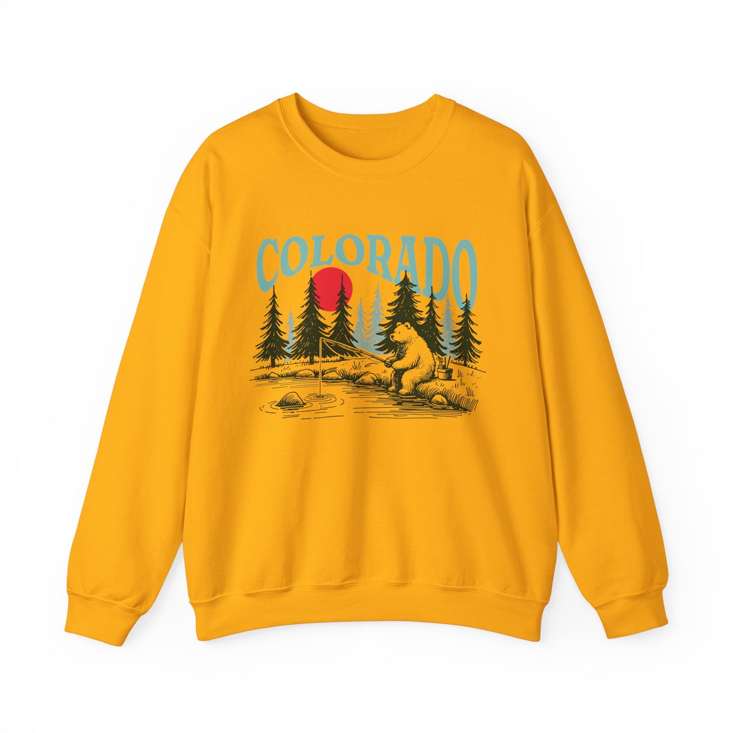 Colorado T Shirts | Mountain Bear Fishing Unisex Sweatshirt