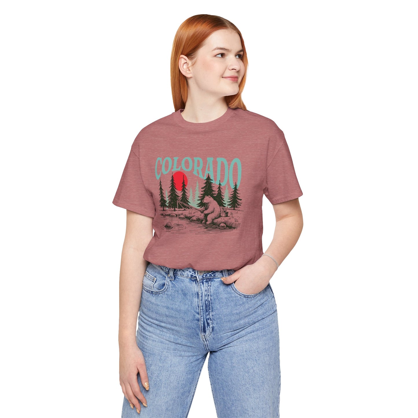 Colorado T Shirts | Mountain Bear Fishing Unisex T-Shirt