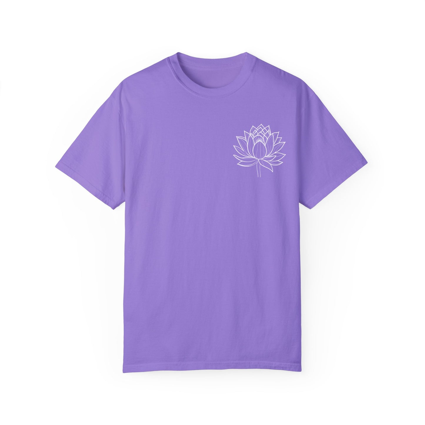 Hand Drawn Pocket Lotus Flower Boho Shirts |  Unisex Garment-Dyed Relaxed Fit Comfort Color Shirts