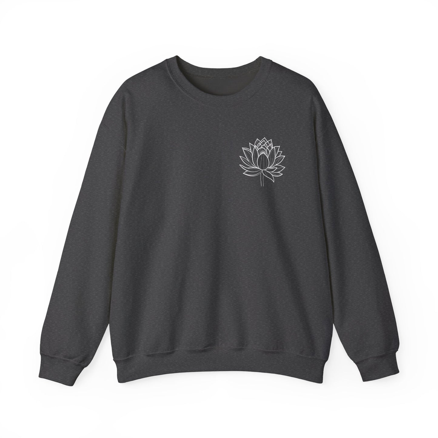 Boho Shirts - Hand Drawn Pocket White Lotus Flower Unisex Sweatshirt