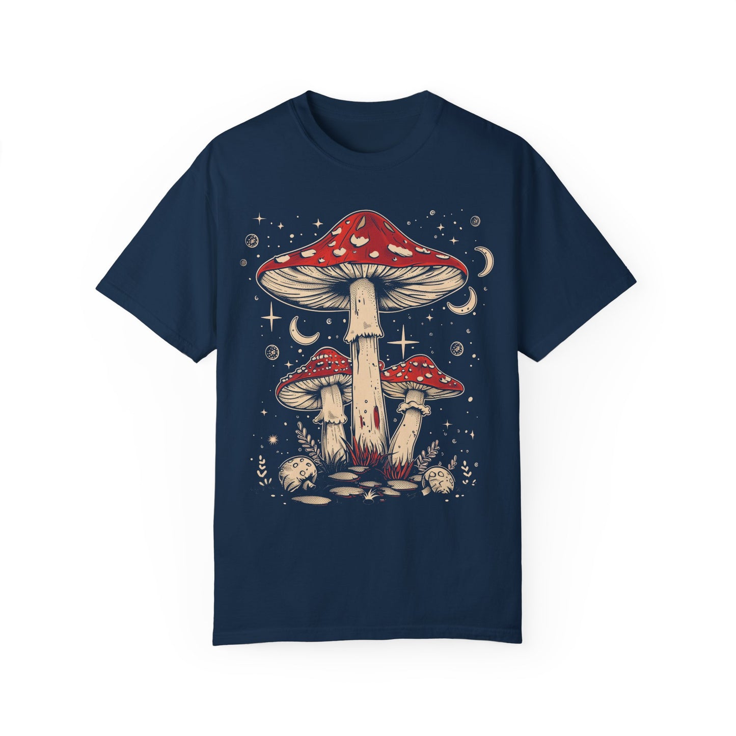 Beautiful Mushrooms Boho Shirts | Unisex Garment-Dyed Relaxed Fit Comfort Color Shirts