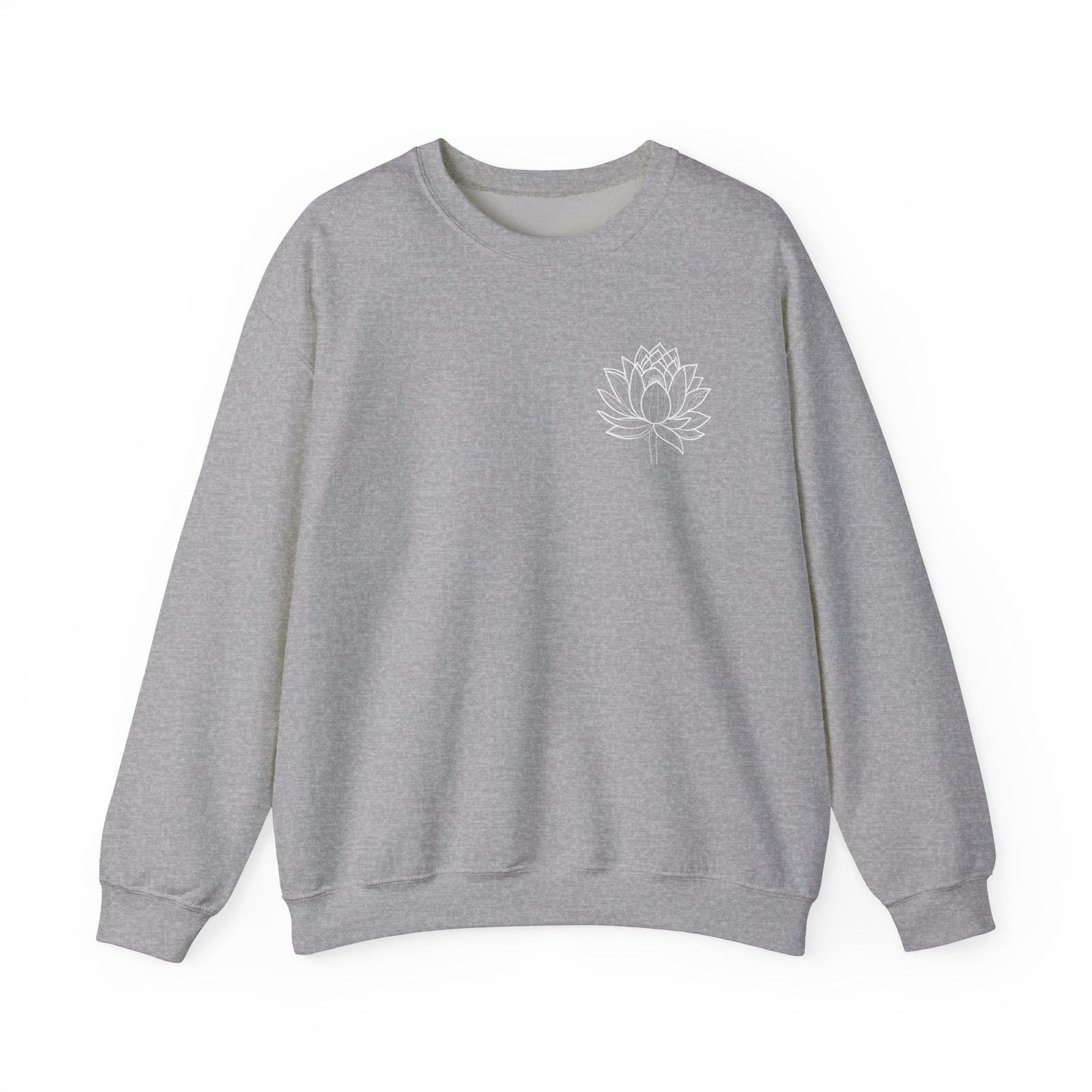 Boho Shirts - Hand Drawn Pocket White Lotus Flower Unisex Sweatshirt