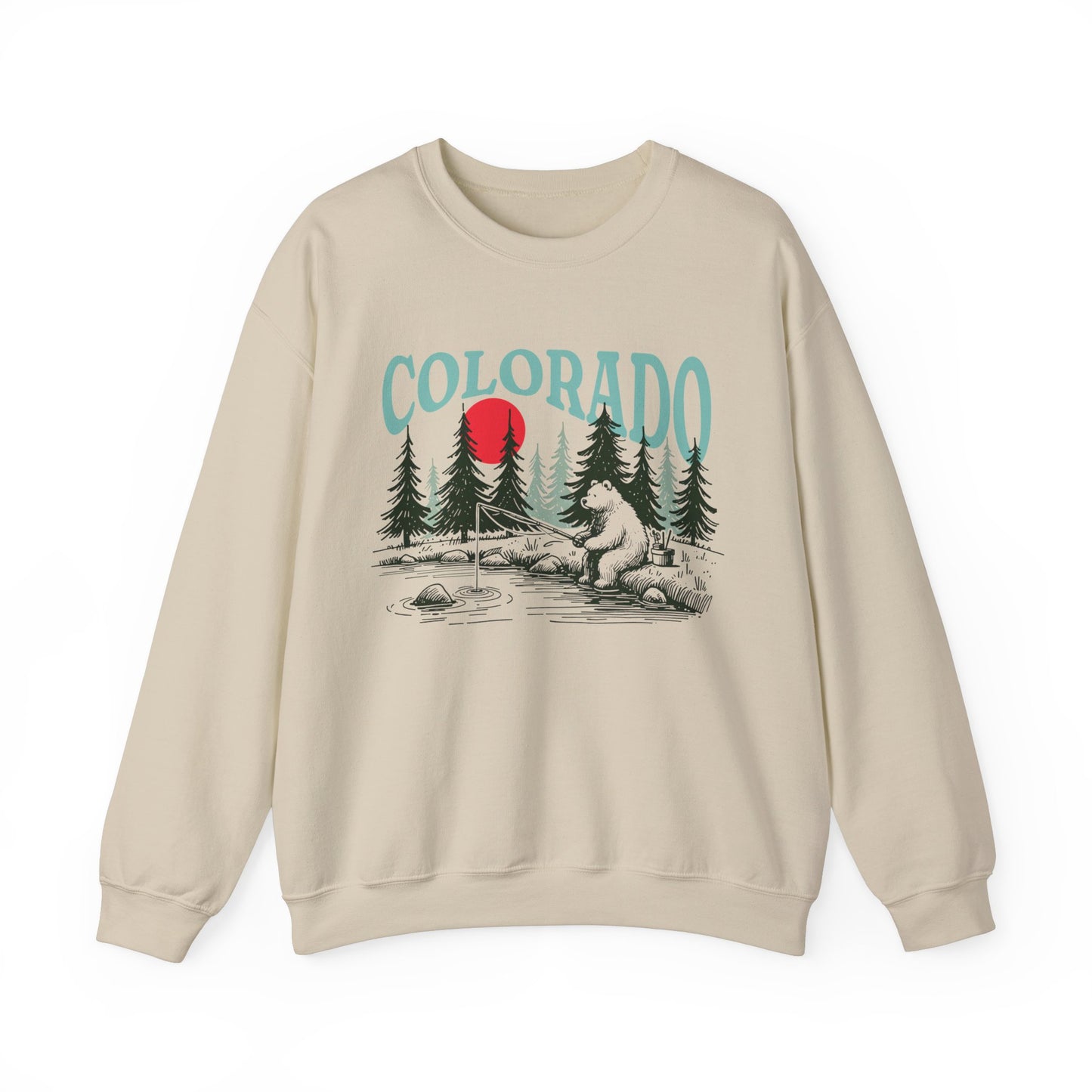 Colorado T Shirts | Mountain Bear Fishing Unisex Sweatshirt