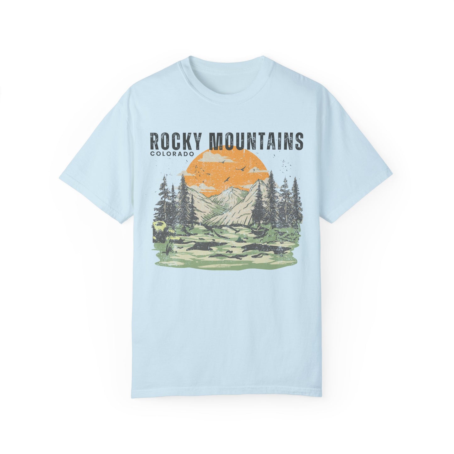 Colorado T Shirts | Rocky Mountains Unisex Adult Tee Comfort Colors