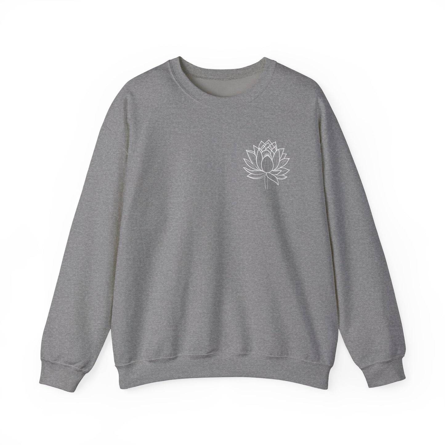 Boho Shirts - Hand Drawn Pocket White Lotus Flower Unisex Sweatshirt