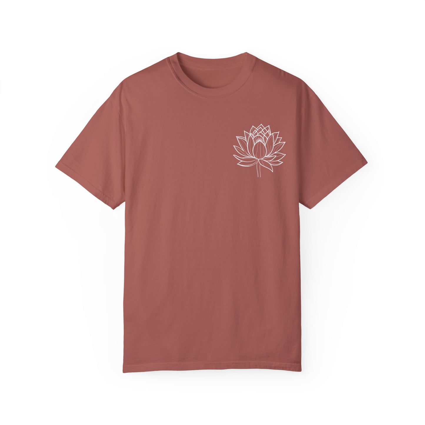 Hand Drawn Pocket Lotus Flower Boho Shirts |  Unisex Garment-Dyed Relaxed Fit Comfort Color Shirts