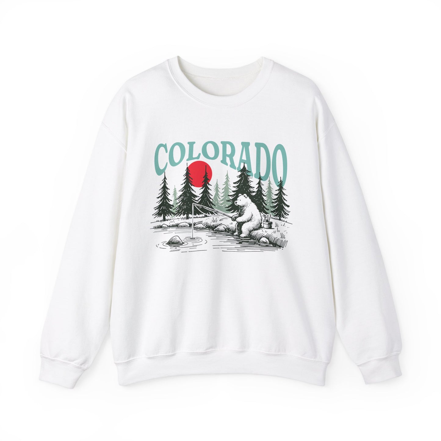 Colorado T Shirts | Mountain Bear Fishing Unisex Sweatshirt