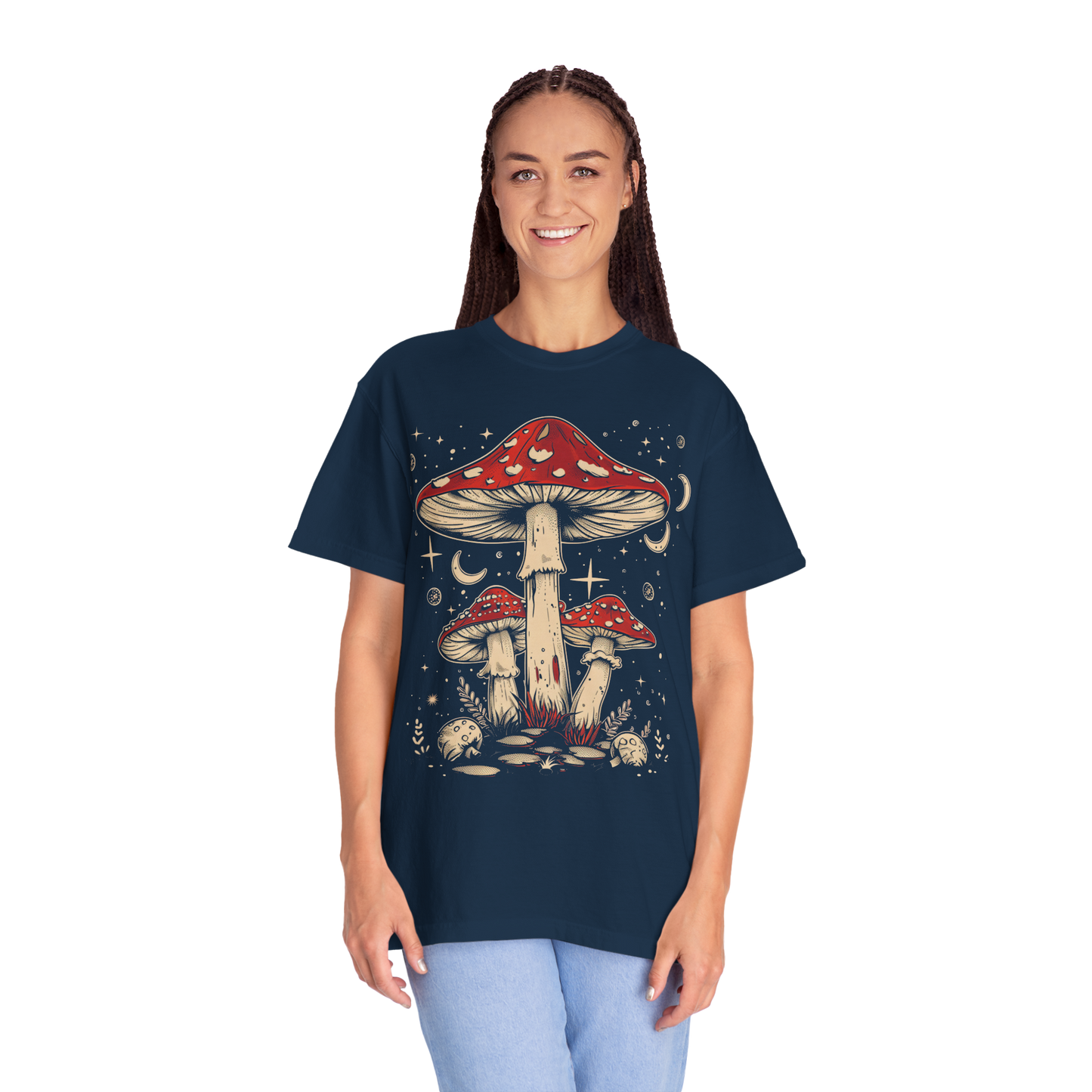 Beautiful Mushrooms Boho Shirts | Unisex Garment-Dyed Relaxed Fit Comfort Color Shirts