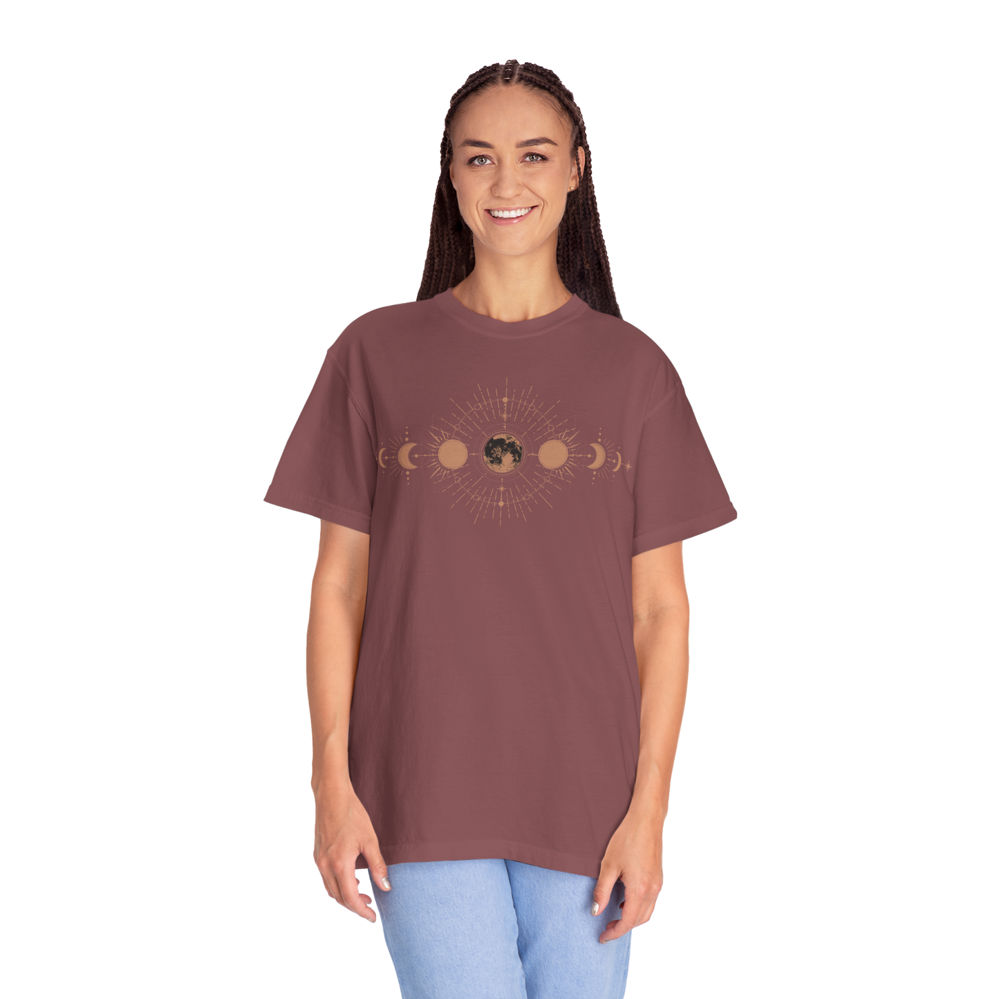 Moon Phase Boho Shirts |  Unisex Garment-Dyed Relaxed Fit Comfort Color Shirts