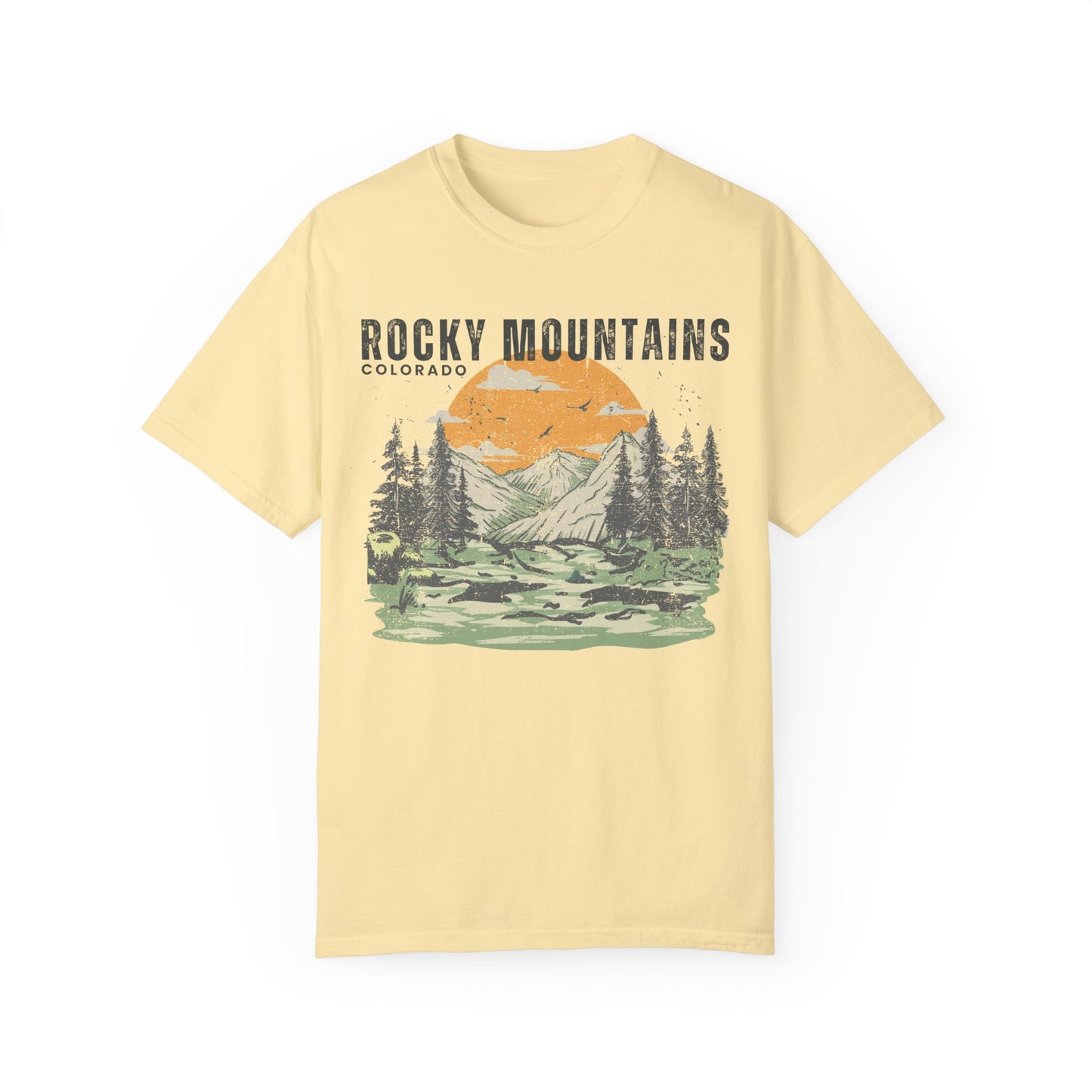 Colorado T Shirts | Rocky Mountains Unisex Adult Tee Comfort Colors