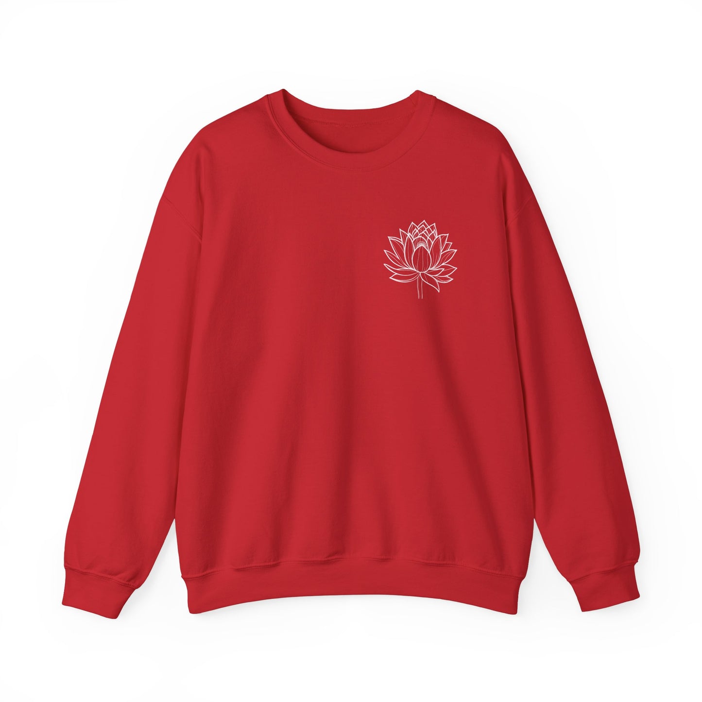 Boho Shirts - Hand Drawn Pocket White Lotus Flower Unisex Sweatshirt