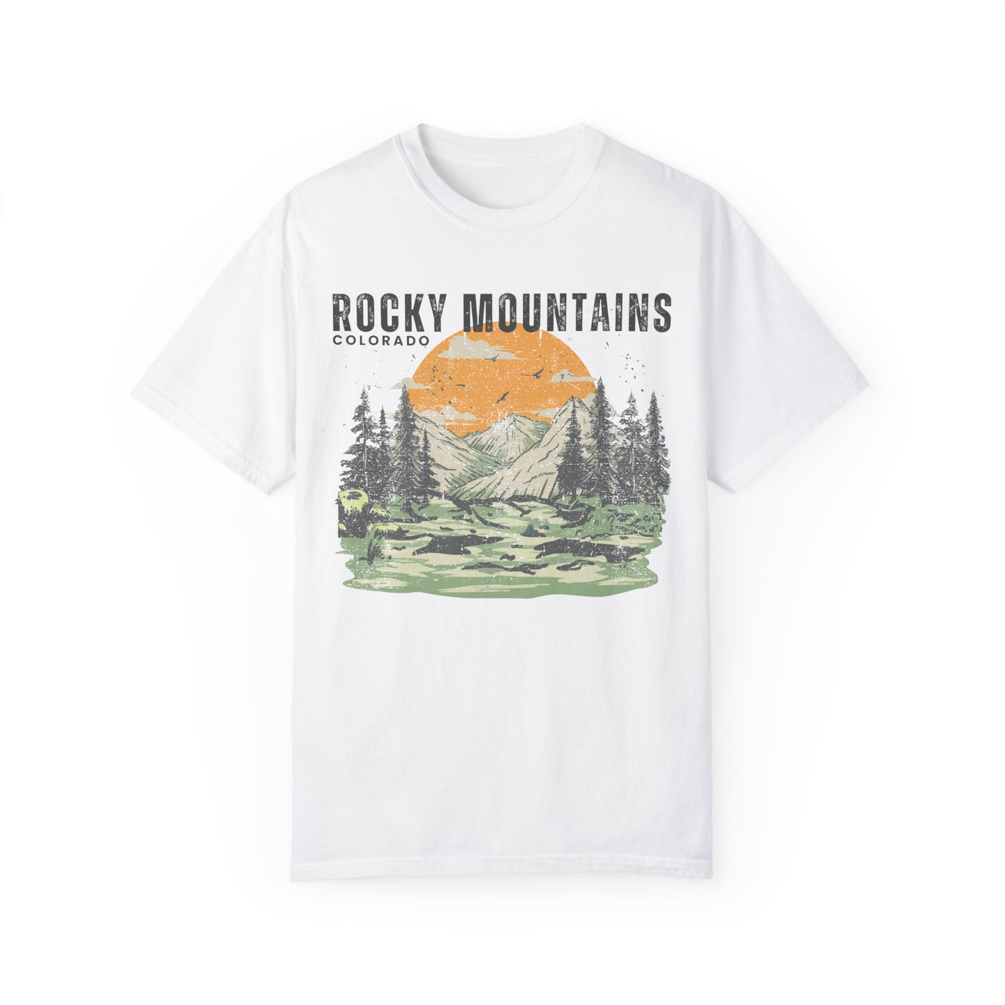 Colorado T Shirts | Rocky Mountains Unisex Adult Tee Comfort Colors