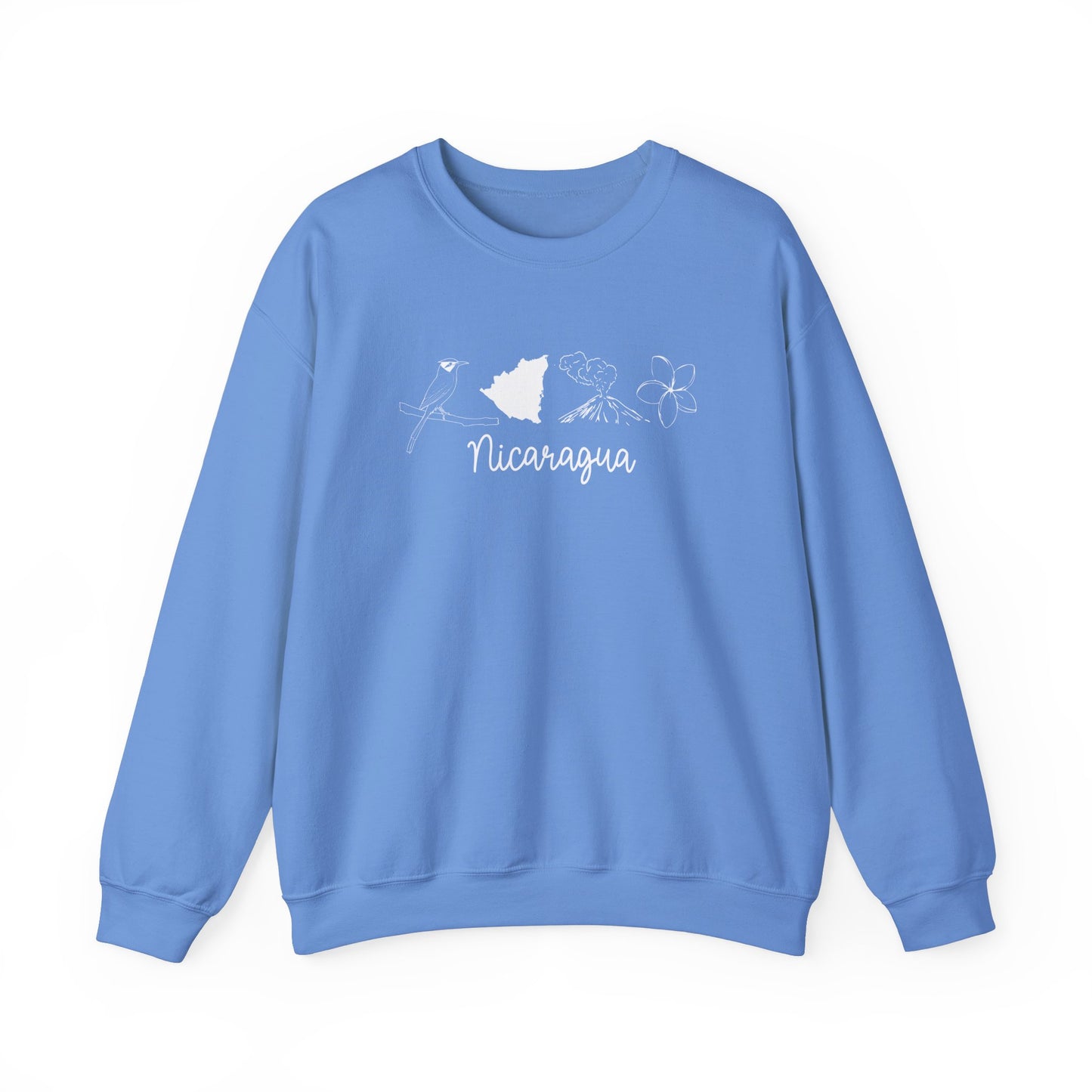 Nicaragua Sweater | Super Comfy Unisex Sweatshirt ft. Masaya Volcano, Turquoise motmot